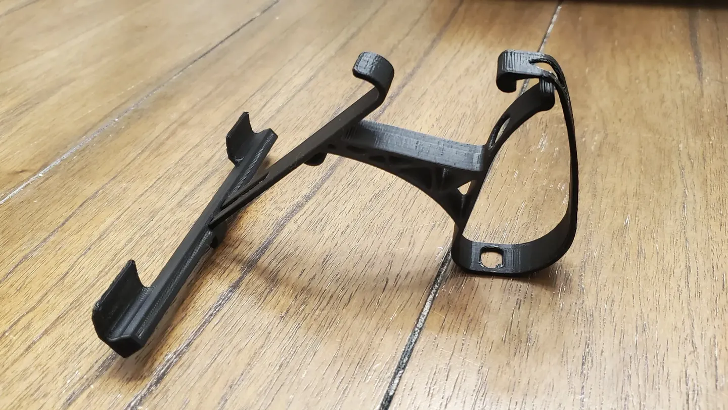 A 3D-printed bicycle water-bottle cage