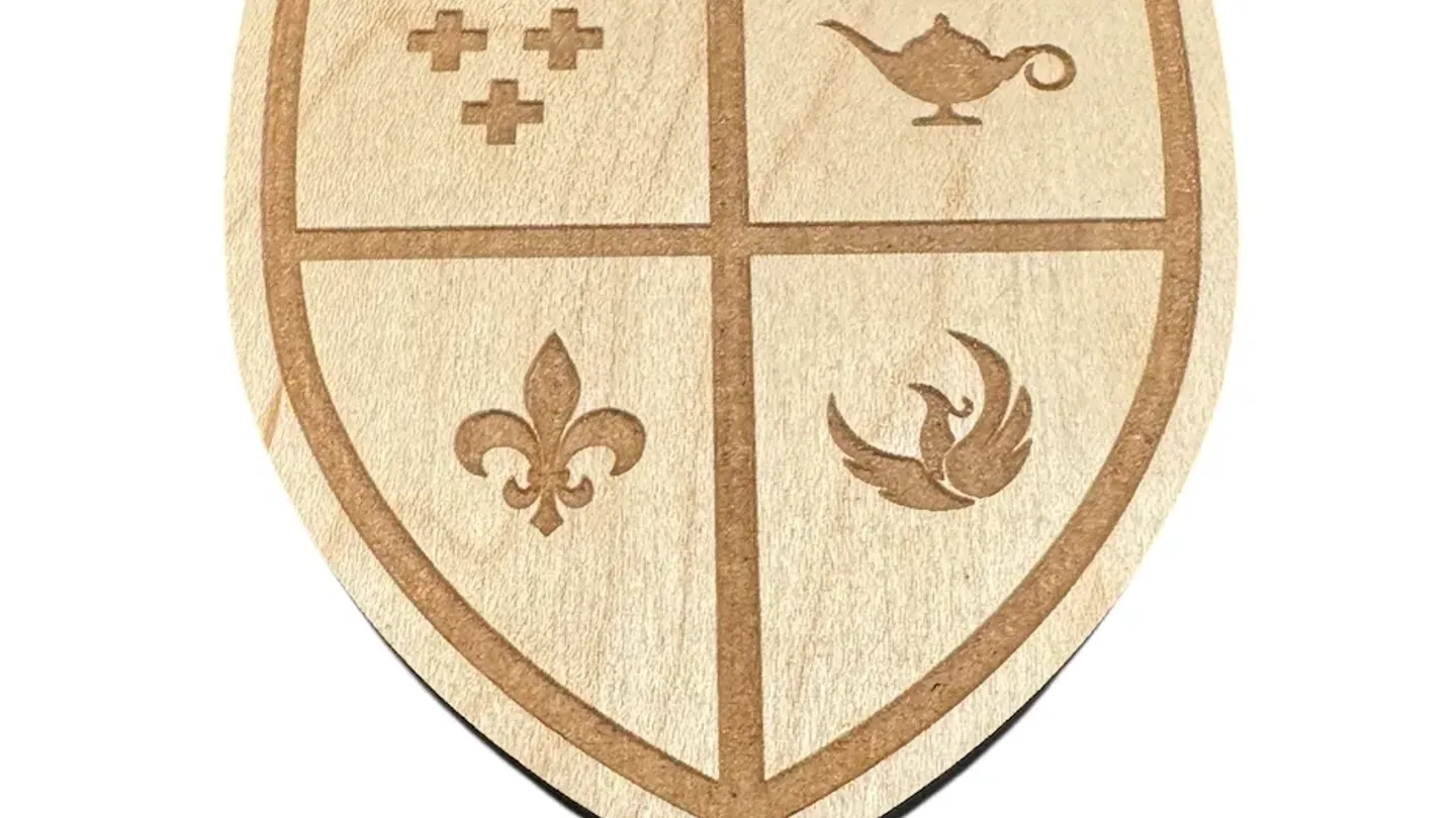 Wooden SAE Coat of Arms magnet
