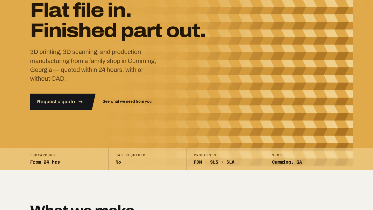 Engineered Prints website homepage
