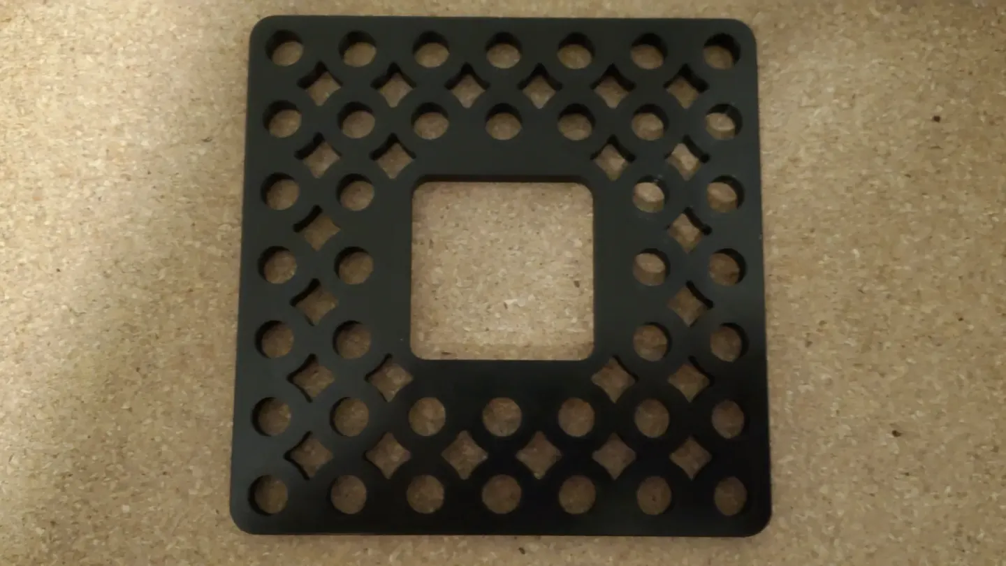 A perforated mounting bracket plate